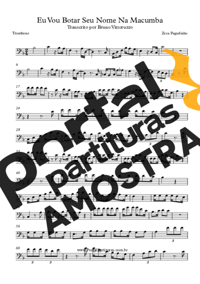 Zeca Pagodinho Eu Vou Botar Seu Nome Na Macumba partitura para Trombone