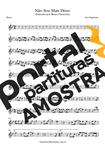 Zeca Pagodinho  partitura para Flauta Transversal
