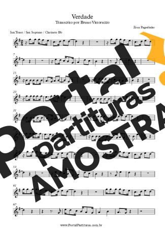 Zeca Pagodinho  partitura para Clarinete (Bb)
