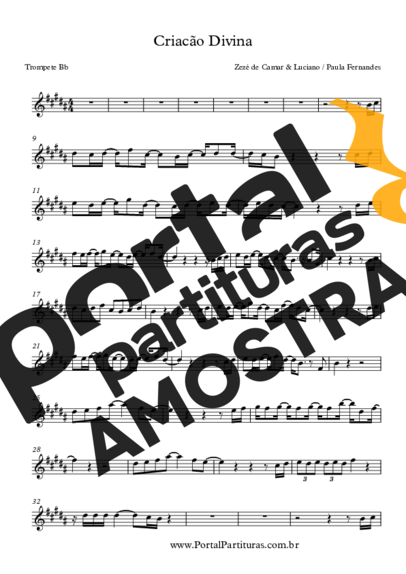 Zezé Di Camargo e Luciano Criação Divina partitura para Trompete