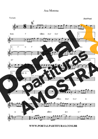 Zizi Possi  partitura para Teclado